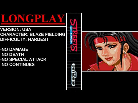 Streets of Rage [USA] (Sega Genesis) - (Longplay - Blaze Fielding | Hardest Difficulty)