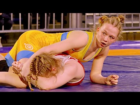 U13-U17 Nordamerika gegen Europa. Kai Pare gegen Kateryna Vovk (57 kg). Frauen- und Mädchenringen...