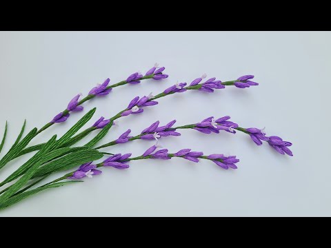 How to make Lavender flowers from crepe paper / Paper Flower / Góc nhỏ Handmade