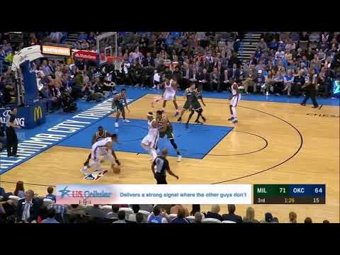 Russell Westbrook MONSTER DUNK over Thon Maker