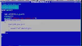 Unit Matrix In C Program Tamil