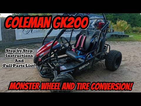 Coleman GK200 Wide Rear Tire Upgrade!  Full Tutorial with Parts Lists and Costs!