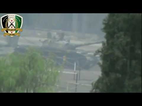 رصد كتيبة البدر التابعة للواء الأول دبابات النظام داخل إدارة المركبات في ريف دمشق ضمن معركة "ربيع المجاهدين"