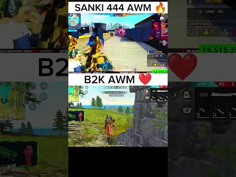 SANKI 444 AWM 🔥 VS B2K AWM ❤️ GAMEPLAY #shorts #b2k #sanki444