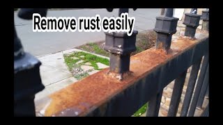 Easy way to remove rust from wrought iron gate  with Rust-Oleum rust dissolver