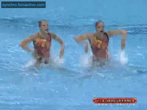 Sara Labrousse/Chloe Willhelm (FRA) Duet Technical Preliminary Shanghai World Championships 2011