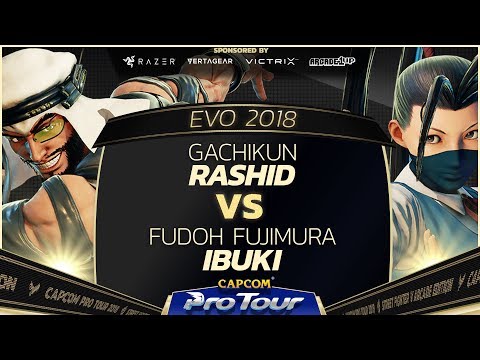 Gachikun (Rashid) vs Fudoh Fujimura (Ibuki) - EVO 2018 - Top 8 - SFV - CPT 2018