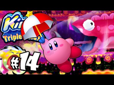 Kirby Triple Deluxe: Eel Attack! Parasol Copy World 5 PART 14 Nintendo 3DS Gameplay Walkthrough