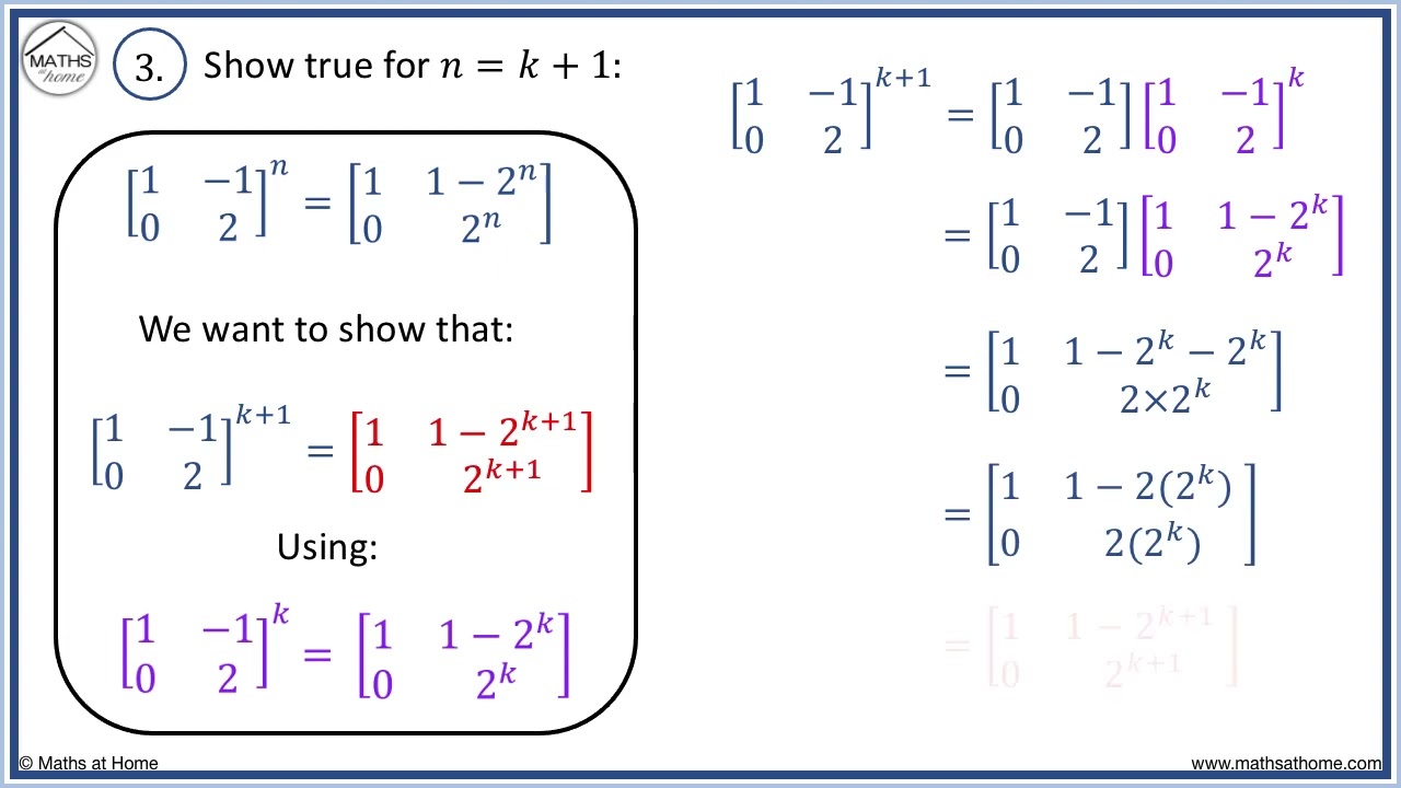 Proof by Induction with Powers of Matrices