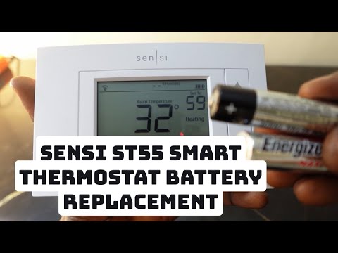 Part of a video titled Sensi Smart Thermostat (ST55) Battery Replacement - YouTube