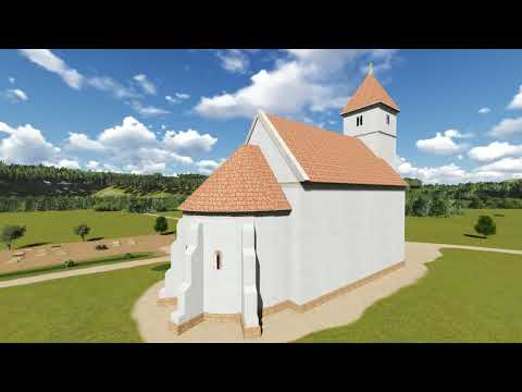 Somberek (Doboka) öreg temploma a 15. században 3D-ben