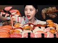 Tuna Shrimp Salmon Sushi Mukbang Tempura Shrimp Cold Soba ASMR