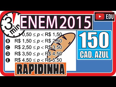 🏃ENEM 2015 👉 RAPIDINHA Questão 150 - INEQUAÇÃO DO SEGUNDO GRAU