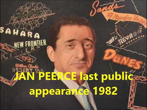 JAN PEERCE last public recital NY 1982