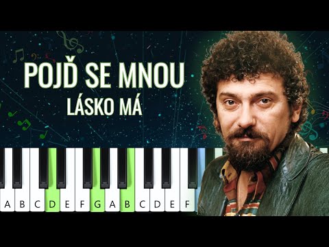 Waldemar Matuška - Pojď se mnou, lásko má - Pelíšky (piano tutorial | noty | MIDI | české písničky)
