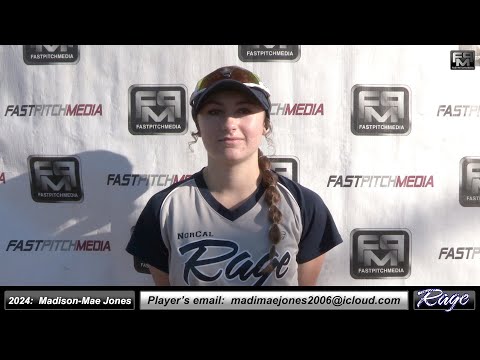 2024 Madison Mae Jones 4.0 GPA - Athletic Shortstop Softball Skills Video - Norcal Rage Fastpitch