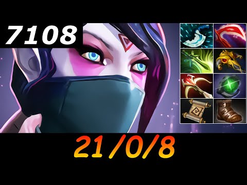 Dota 2 Templar Assassin 7108 MMR 21/0/8 (Kills/Deaths/Assists) Ranked Full Gameplay