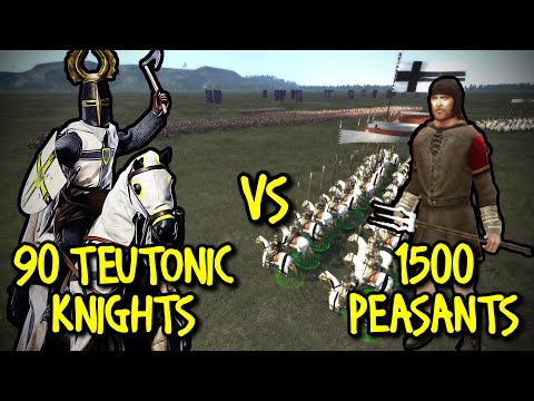 90 TEUTONIC KNIGHTS vs 1500 PEASANTS | Medieval II: Total War