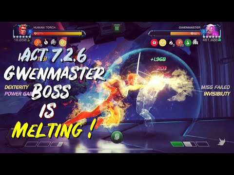 GwenMaster Final Boss Solo With Human Torch! Act 7.2.6! - Marvel Contest Of Champions