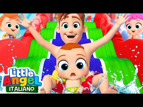 Divertiamoci al Parco Acquatico! 🎢🏊‍♀️ Cartoni Animati Con Gianni Piccino - Little Angel Italiano