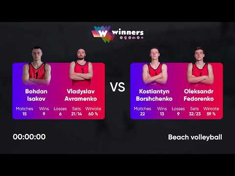 23:20 B. Isakov / V. Avramenko - K. Borshchenko / O. Fedorenko 27.11.2022 | Winners Beach Volleyball