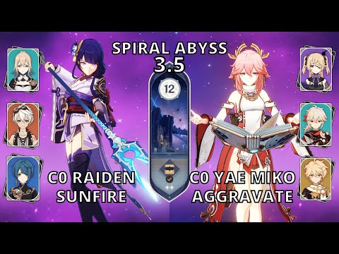 Spiral Abyss 3.5 Raiden Sunfire & Yae Miko Aggravate F2P