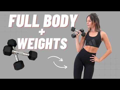 30 MIN FULL BODY WORKOUT with weights - build muscle at home!