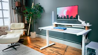 White Minimal Desk Setup for 2022