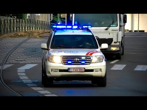 13X Geldtransport in Brussel met Spoed onderweg met Politie begeleiding