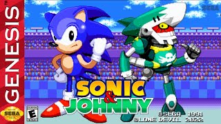 Sonic & Johnny v1.03 - Hack of Sonic the Hedgehog [Genesis] Longplay