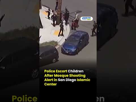 Police Escort Children After Mosque Shooting Alert in San Diego Islamic Center