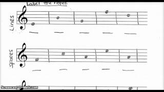 Lines and Spaces for Treble Clef