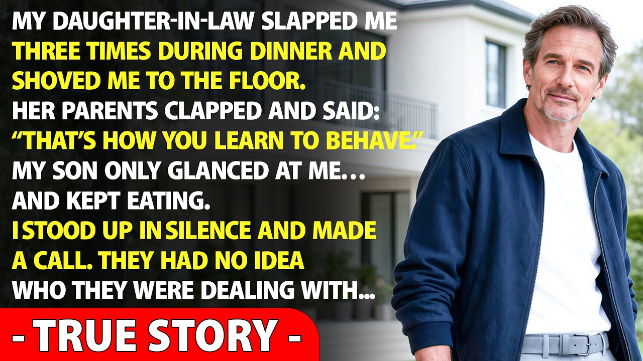 At Dinner, My Daughter-In-Law Slapped Me Three Times, Her Parents Clapped — So I Called…