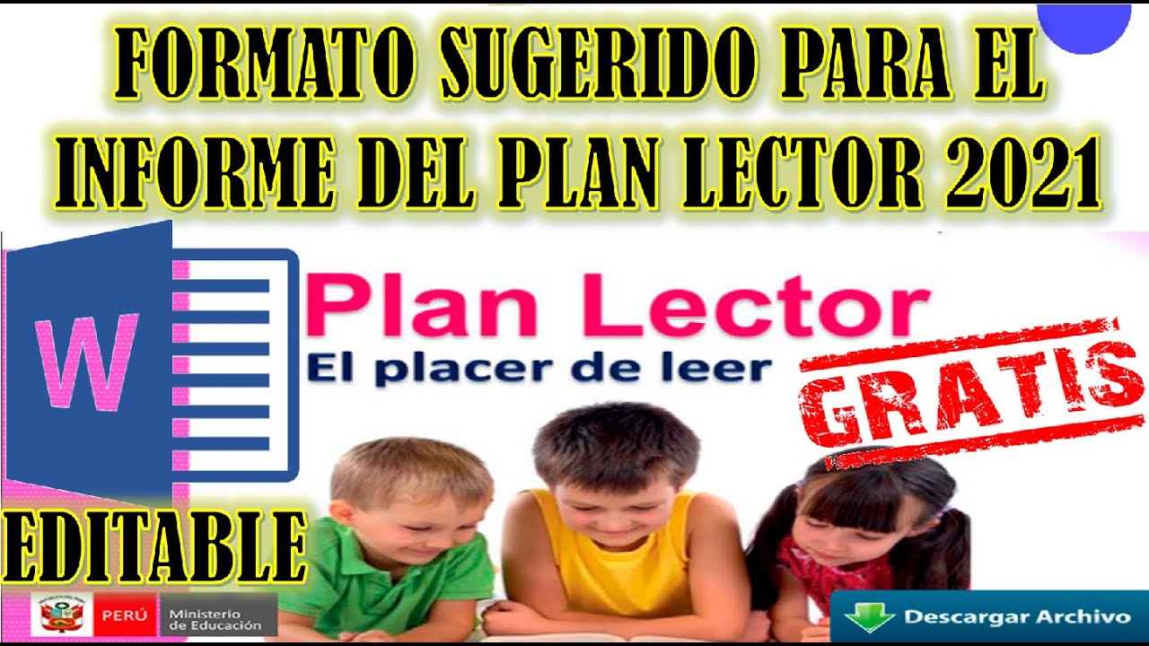 FORMATO SUGERIDO DE INFORME DE LA IMPLEMENTACION DEL PLAN LECTOR 2021