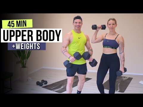 45 min UPPER BODY DUMBBELL WORKOUT + ABS and CORE