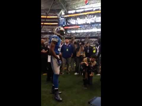 cowboy fan yells at Dominic Raiola before playoff game at A