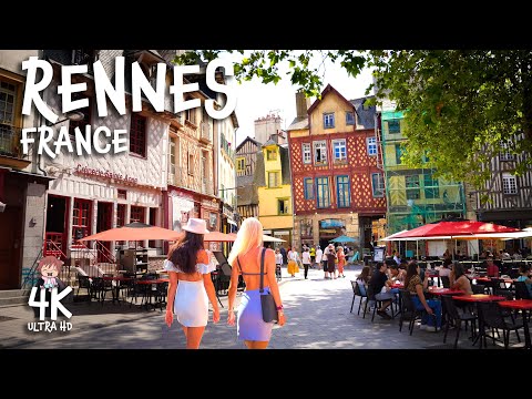 RENNES, FRANCE 4K Walking tour- A historic and dynamic city