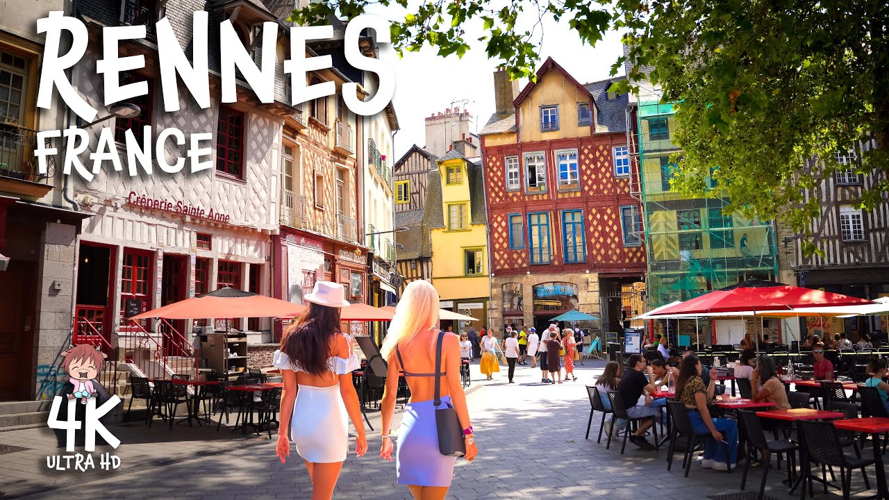 Immersive street-level walking tour through Rennes Centre, France, showcasing authentic urban landscapes, local architecture, and the vibrant atmosphere of the city's neighborhoods