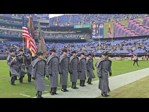 March On of the Corps of Cadets from West Point at the 2025 Army-Navy Game in Baltimore 