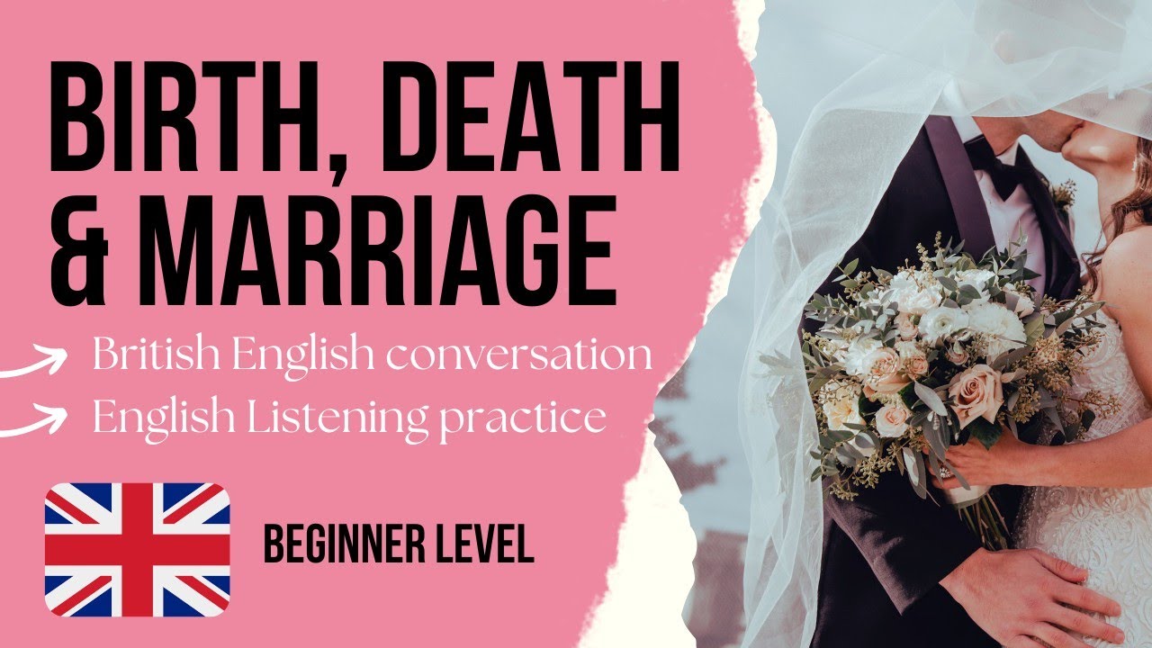 Easy English Podcast for Beginners - Birth, Marriage and Death - YouTube video featuring the word moon