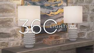 1_Watch A Video About the 360 Lighting Hobnail White Ceramic Modern Table Lamps Set of 2