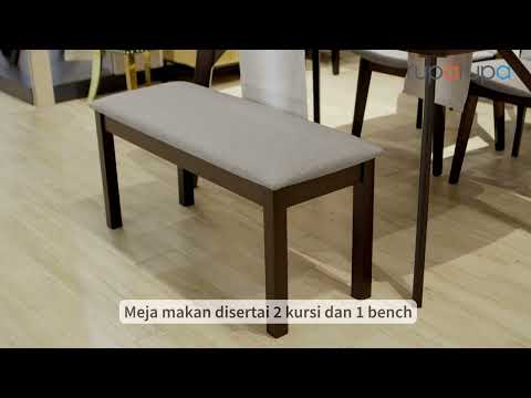 Gambar Informa Elodia Meja Makan & Kursi Set 4 pcs - Cokelat Beech