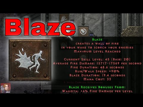 D2R Skills & Abilities - Blaze, Fire Tree (Sorceress)