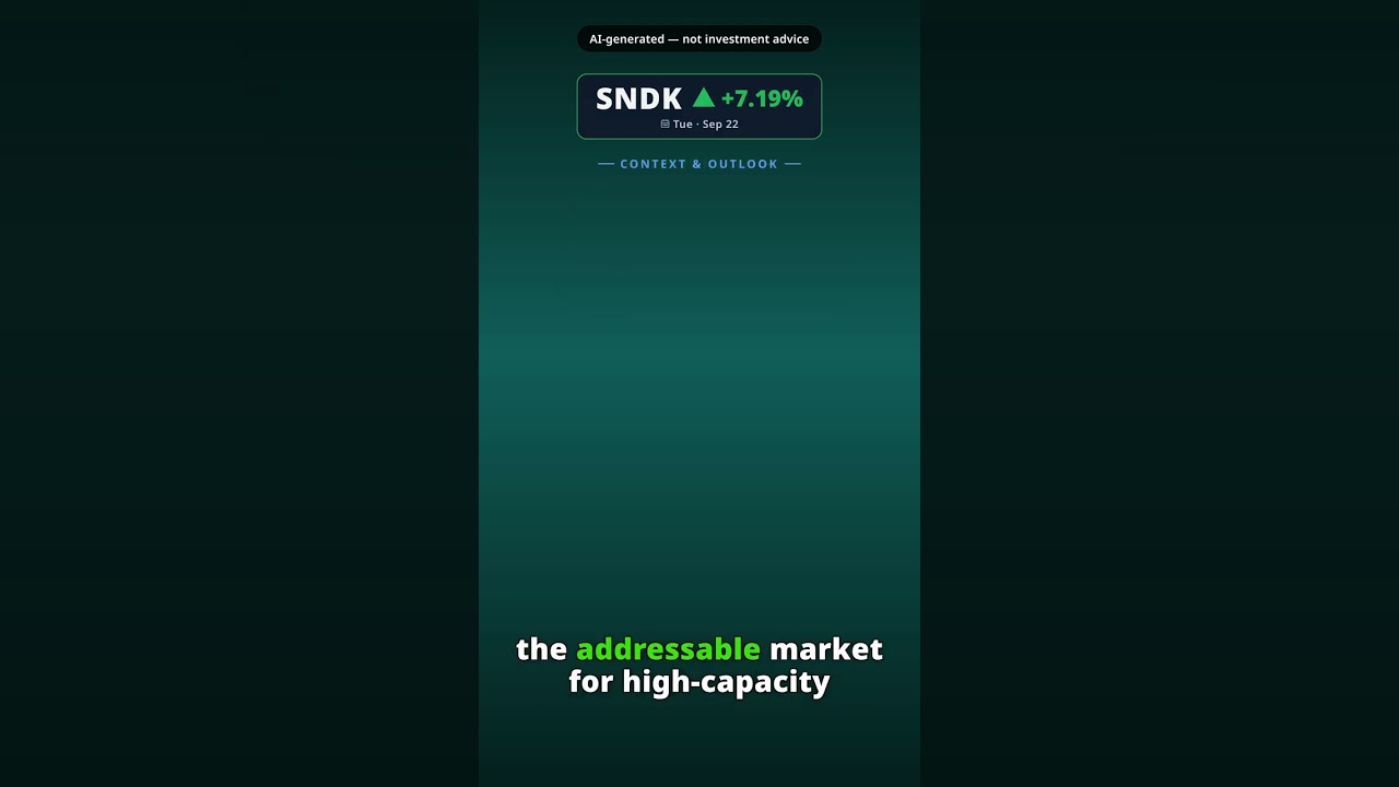 ¿Por qué repunta la acción de Sandisk hoy? SNDK +7.19% (22 sep)