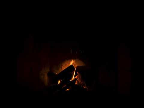 Crackling Fire at Night Dark Background Video 🔥 Burning Fireplace Sounds for Sleeping Black Screen