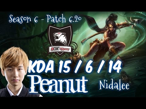 ROX Peanut NIDALEE vs BARD Supp - Patch 6.20 NA Ranked | League of Legends