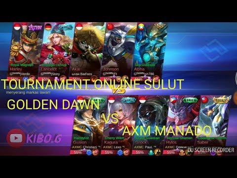Squad AXM Manado VS GOLDEN DAWN Di Tournament Mobile Legend online SULUT!!