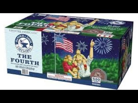 THE FOURTH, PATRIOTIC RED, WHITE & BLUE 500 GRAM CAKE BY HAMMER & ANVIL FIREWORKS, C503301