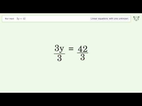 Linear equation with one unknown: Solve 3y=42 step-by-step solution