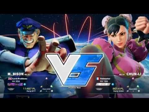 Problème x ( M.Bison  ) VS Valmaster ( Chun-li ) HD 1080p 60fps - Street Fighter 5